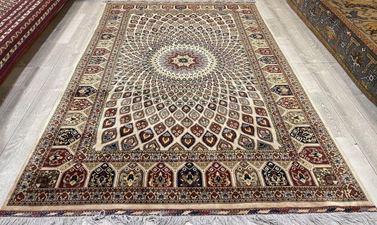 Handmade Afghani Gumbad Dome Area Rug 7x10 ft