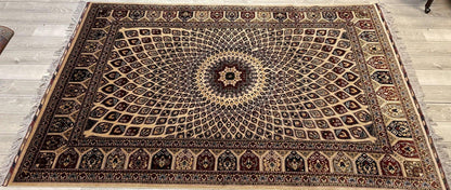 Handmade Afghani Gumbad Dome Area Rug 7x10 ft