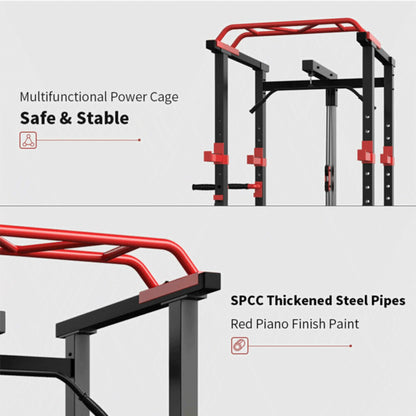 Heavy-Duty Professional Multi-Function Adjustable Power Cage Rack