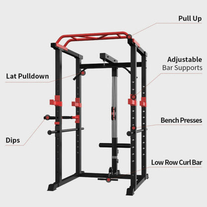 Heavy-Duty Professional Multi-Function Adjustable Power Cage Rack