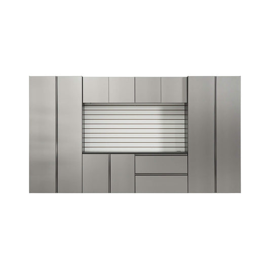 Alora Heavy-Duty Wall-Mounted Metallic Gray Garage Cabinet Set With Soft Closing Doors And Drawers (SAK24368)