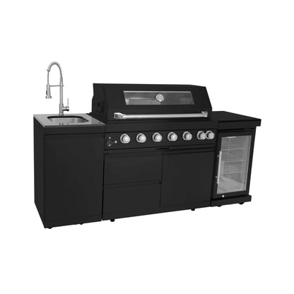 Large Black Stainless Steel Single-Door Fridge For Outdoor Kitchen Islands (SAK15296)