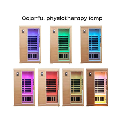 Thermora Luxury 2-Person Hemlock Wood FAR Infrared Sauna Room W/ Glass Door, 1750W (SAK81525)