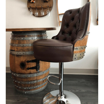 Whiskey Barrel Bar Set, Bourbon Barrel Liquor Bar, Wine Barrel Bar Cabinet, Pub Table, Stools, Multi-Use Luxury Build