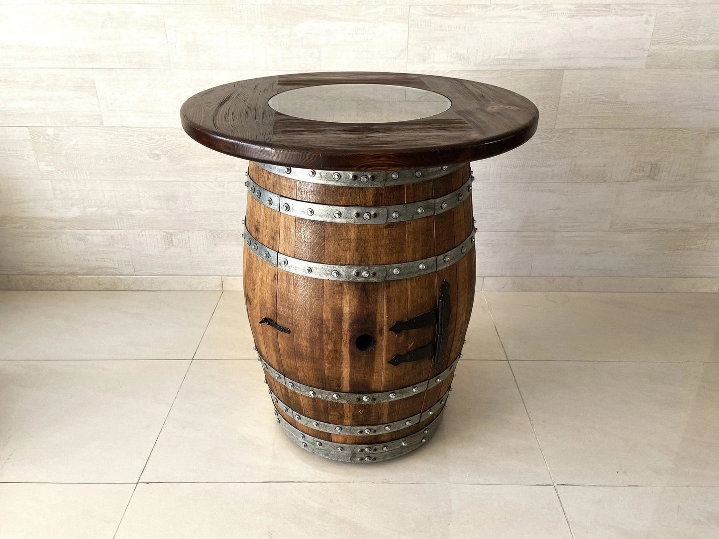 Whiskey Barrel Bar Set, Bourbon Barrel Liquor Bar, Wine Barrel Bar Cabinet, Pub Table, Stools, Multi-Use Luxury Build