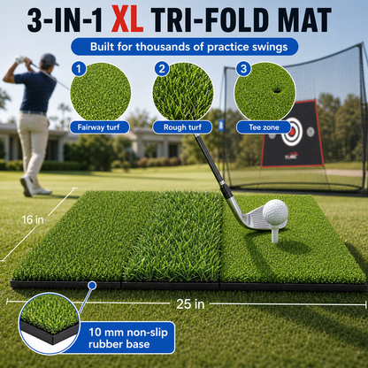 Golf Driving Cage – Black Net, Multiple Sizes