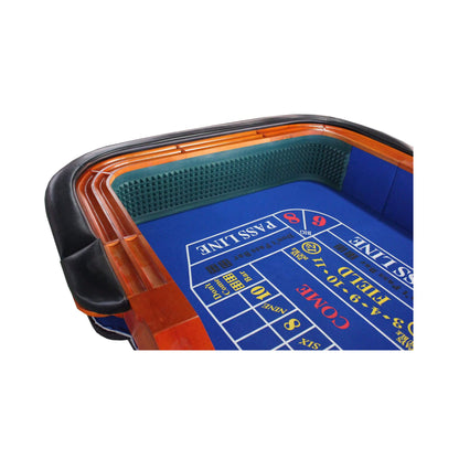 Premium 8FT Deluxe Casino Craps Table With Blue Felt And Pyramid Bumper (SAK91403)