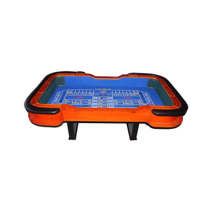 Premium 8FT Deluxe Casino Craps Table With Blue Felt And Pyramid Bumper (SAK91403)