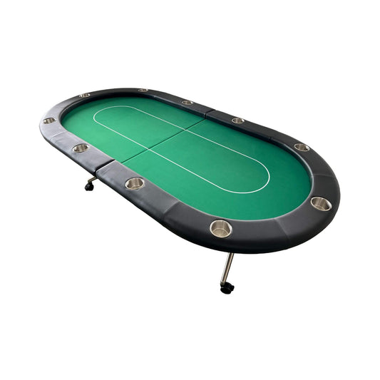 Premium 94-Inch Foldable 10-Player Poker Table With Wheels (SAK43087)