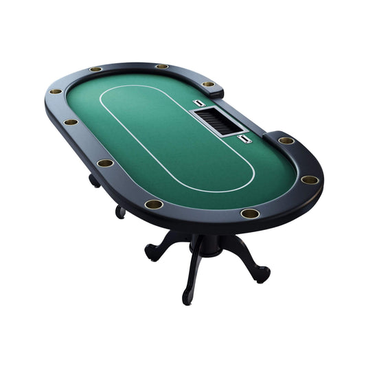 Premium 96-Inch Aura Oval Poker Table With Cup Holders, Chips Tray And Drop Box (SAK31045)
