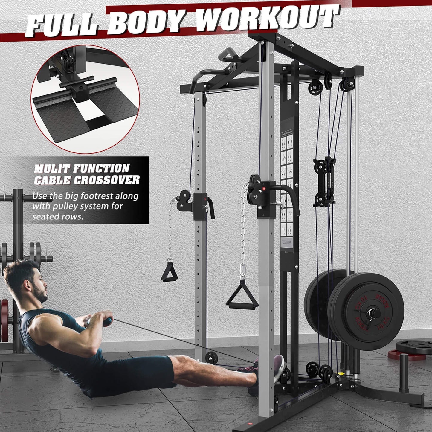 Rovix Premium Home Cable Crossover Full Body Workout Fly Machine, 350LBS (SAK06341)