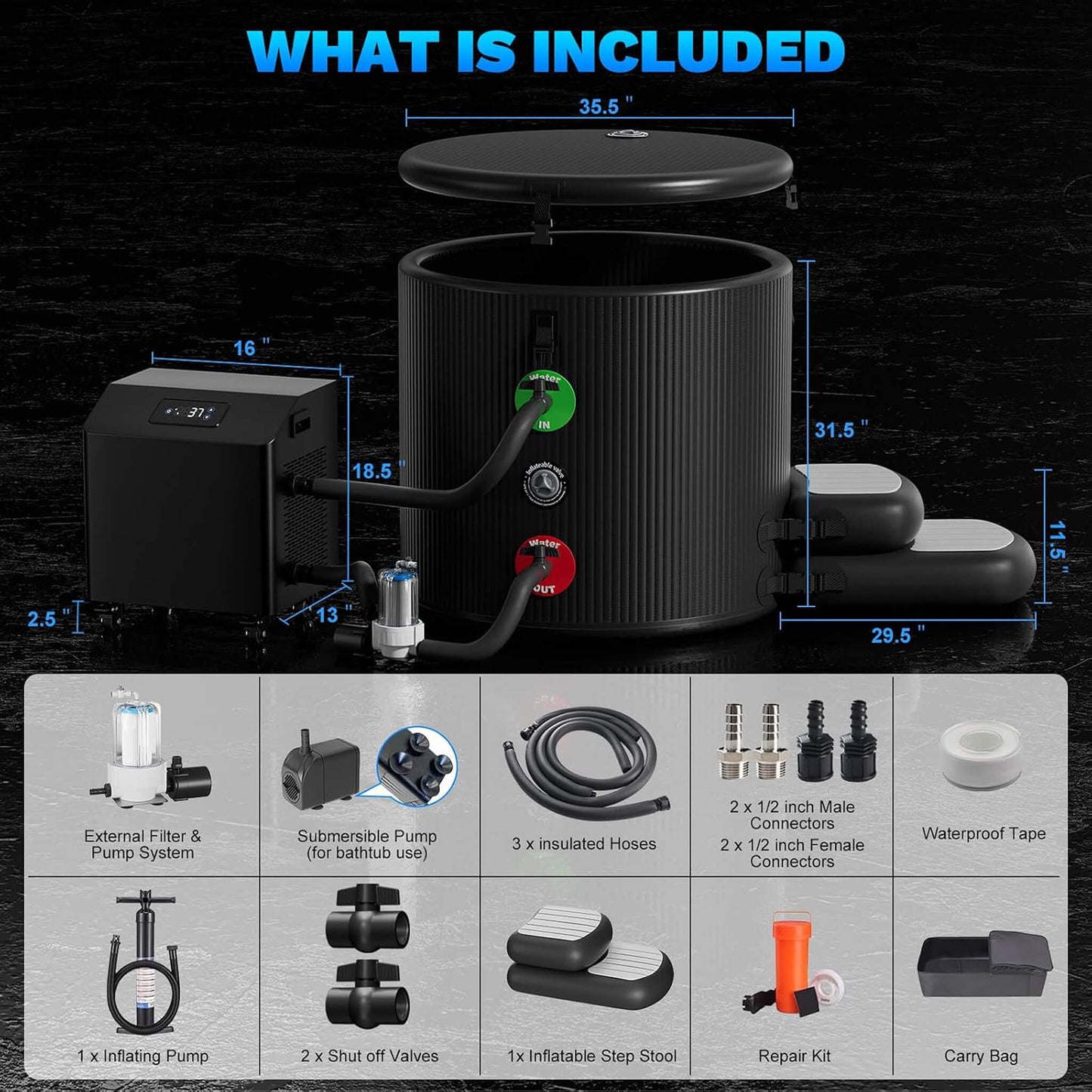 Cold Plunge Tub Kit With Chiller