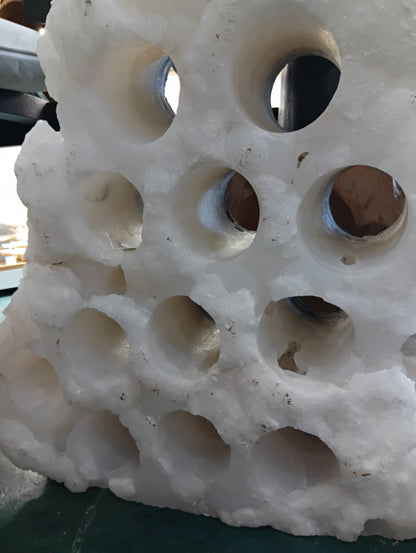 White Onyx Wine Holder – 15 Bottle Stone Rack | Natural Sculptural Wine Storage