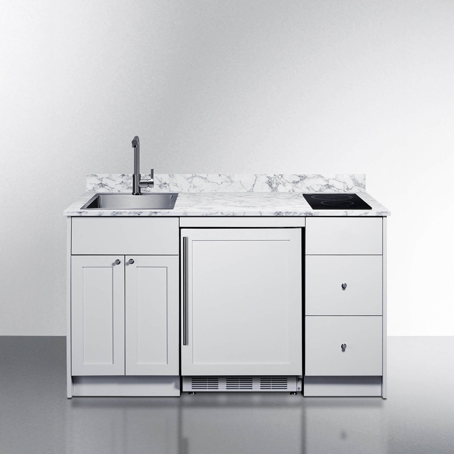 Summit Turnkey Caldera Kitchenette With A Cooktop, Refrigerator-Freezer, Sink, And Pre-Installed Cabinetry [CALDERAWH35] (SAK73248)