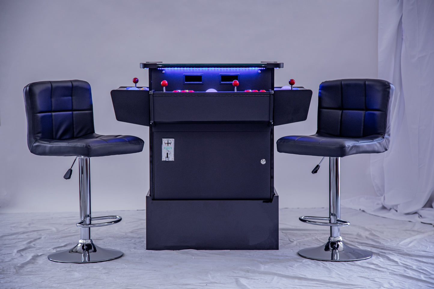 Full-sized, Three Sided, Cocktail Table Arcade Game With 3,016 Classic, Golden Age, Midway Games, and Trackball