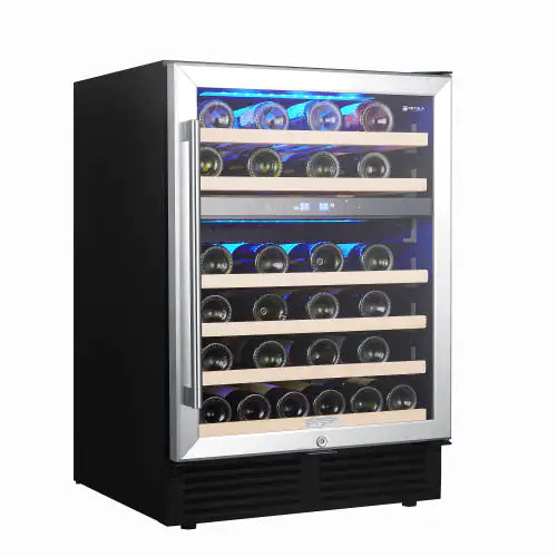 Wine Cabinet 24 inch Dual Zone Wine Refrigerator 46 Bottles Built-in Wine Refrigerator